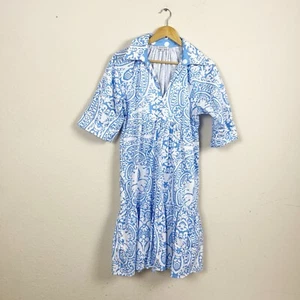 Patty Kim Rebecca Blue Printed Dress Size Small - Picture 1 of 6