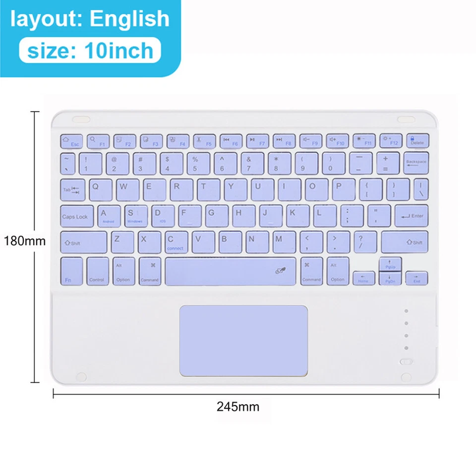 Keyboard With Touchpad Case Cover For iPad 5/6/7/8/9/10th Gen Air 5 10.9 Pro 11 - Image 1 of 4