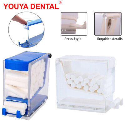 Dental Cotton Roll Dispenser Box Tool Cotton Roll Storage Holder Press Type Box • 9.93$