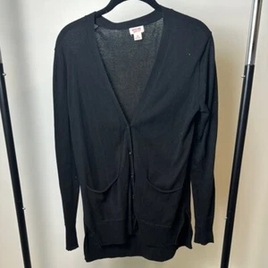 Mossimo Lightweight Black Long Cotton Business Casual Cardigan Sweater Size XS - Picture 1 of 7