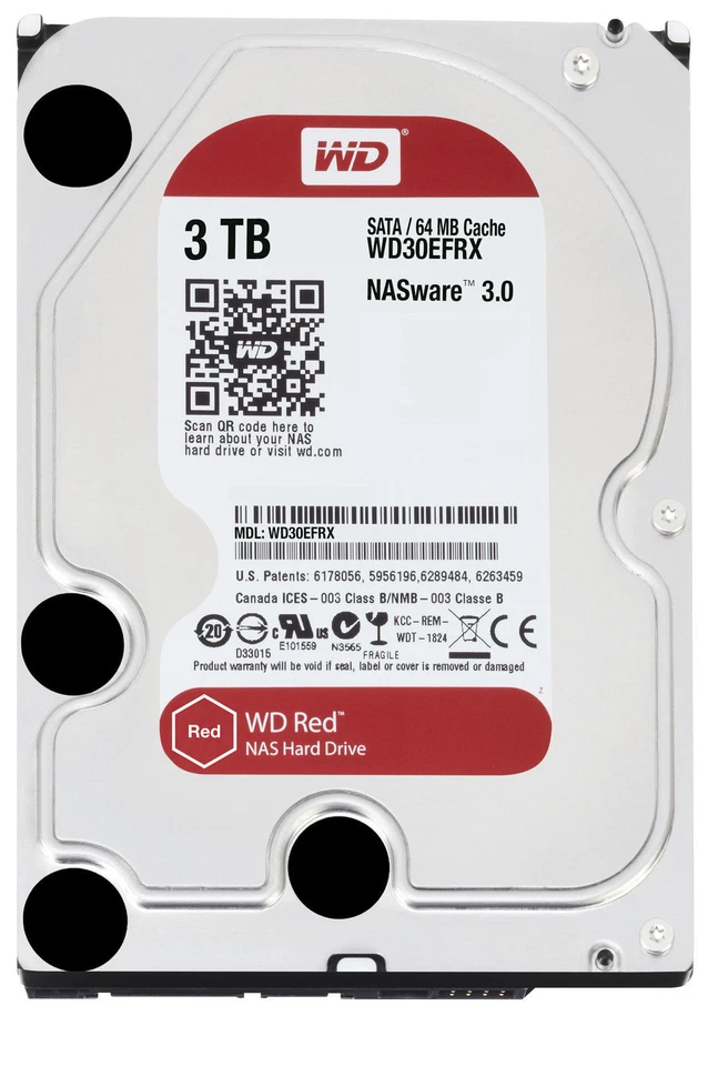 Western Digital Red Nas 3TB,Intern,5400RPM (WD30EFRX) NAS (Network Attached Storage)