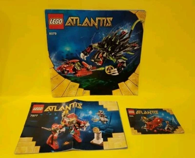 LEGO Lot of 3 Atlantis Instruction Guides Manuals 7976 7977 8079 - MANUAL ONLY - Image 1 of 4