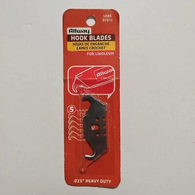 Allway LKB5 07011 油毡钩 3 块刀片 0.025 英寸 4 件装 * 缺少 1 刀片 * — 第 1/2 张图片