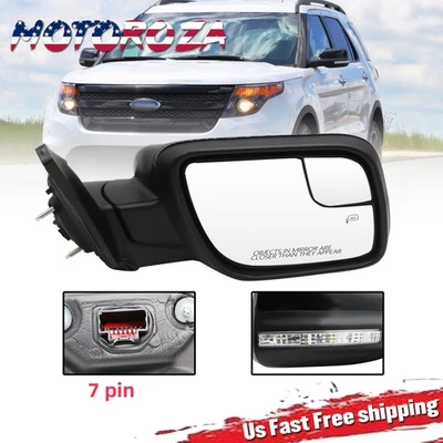 Charco de señal de espejo retrovisor de 7 pines del lado del pasajero térmico para Ford Explorer 2011-2015 Foto 1 de 4