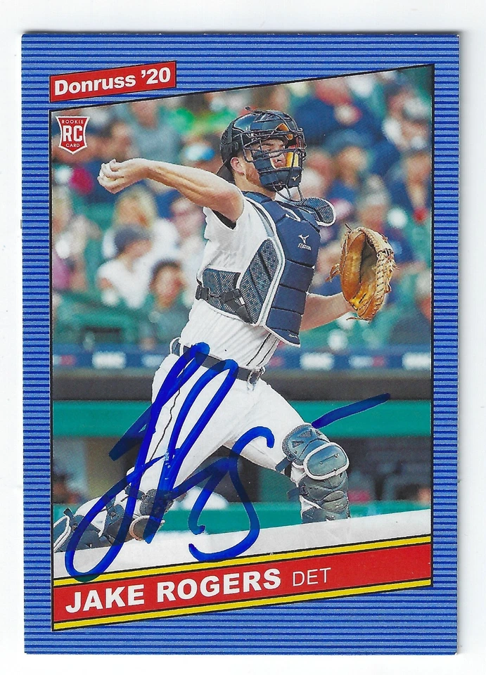 JAKE ROGERS DETROIT TIGERS SIGNED AUTOGRAPHED 2020 DONRUSS ROOKIE BASEBALL CARD - Image 1 of 1