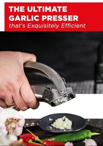 Premium Garlic Press Stainless Steel Crusher Squeezer Masher Kitchen Tool - Picture 1 of 12