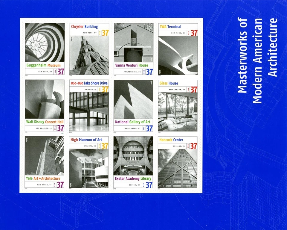 SC# 3910 2005 37¢ Modern American Architectures - Mint Never Hinged Sheet of 12 - Image 1 of 1