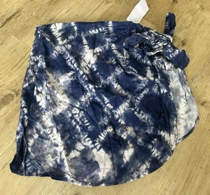 Bershka Ladies Blue Tie Dye Skirt With Tie Side XS NEW - Picture 1 of 2