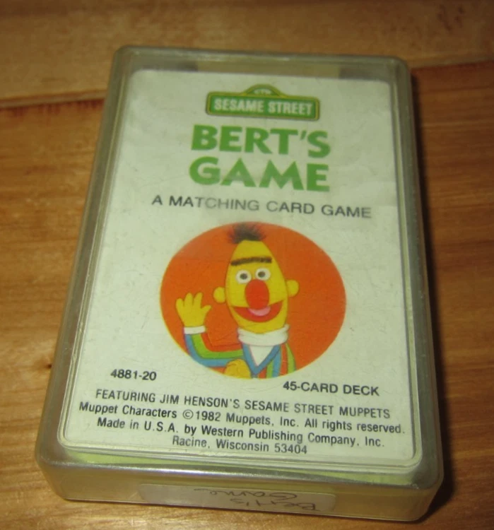 Sesame Street Bert's Game Card Game 1982 Muppets Western Publishing WI USA VTG - Image 1 of 4