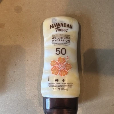 Hawaiian Tropic Weightless Hydration Lotion Sunscreen SPF 50 6oz Oxybenzone Free - Image 1 of 2