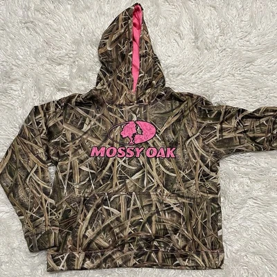 Mossy Oak Camo Hoodie Womens Medium Pink Logo Pullover Medium - Image 1 of 3