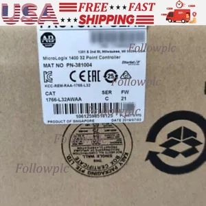 New Factory Sealed AB 1766-L32AWAA MicroLogix1400 32Point Controller US Free Tax - Picture 1 of 4