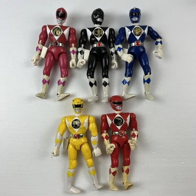 Bandai Power Rangers Black Yellow Red Blue Pink Rangers 8" Action Figures 1993 - image 1 of 4