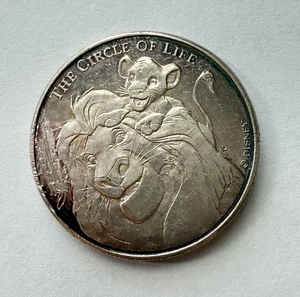 1994 Disney Lion King The Circle of Life 25 Gram .999 Silver Art Coin Round - Picture 1 of 4