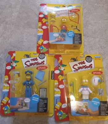 Playmates WOS Simpsons Officer Marge daredevil Bart and Kamp Krusty Bart lot NEW - Image 1 of 2