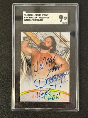 Hacksaw Jim Duggan 2018 Topps Legends WWE Auto/199 SGC 9 Foto 1 de 2