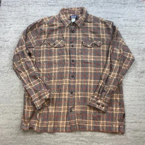 Camisa Patagonia Fjord Franela Botones XL Beige Tostado Gris Manga Larga Tartán Para Hombres - Imagen 1 de 11