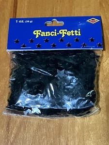 BEISTLE Fanci-Fetti - CONFETI ESTRELLAS LÁMINA NEGRA - 1 oz - NUEVO, fresco en paquete sellado - Imagen 1 de 2