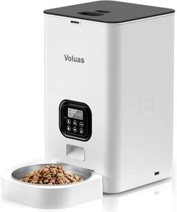 VOLUAS Automatischer Katzenfutterspender - Futterspender für Trockenfutter, zeitgesteuerter Katzenfutterautomat - Bild 1 von 8