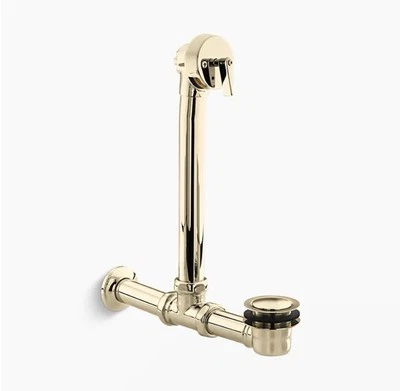 Drenaje de baño expuesto Kohler 7104-AF Iron Works para sobre el piso en oro francés Foto 1 de 2