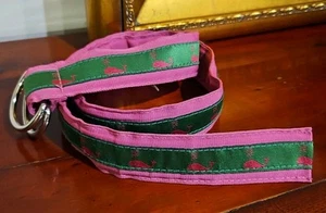Lilly Pulitzer Pink Green Whale Ribbon D Ring Belt S - Picture 1 of 3
