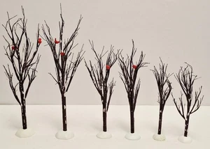 Department 56 Village Bare Branch Trees Set of Six. 2 x 6.5" 2 x 9.5" 2 x 12" - Picture 1 of 10