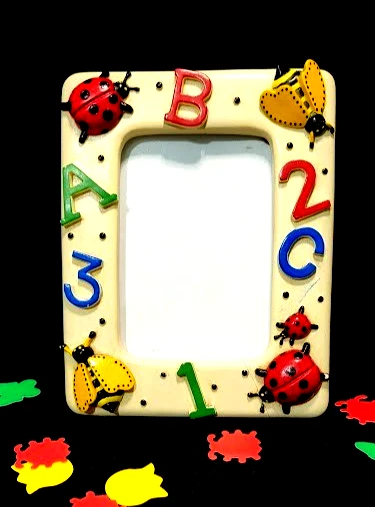 Rainbow Mountain Lady Bug Butterfly Kids Picture Frame Holds 2 x 3 In. Photo - Image 1 of 4