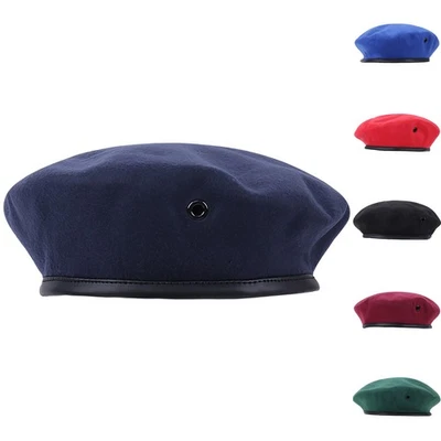 1 Pieza Boinas Ejército Estilo Ejército Gorra Boina Sombrero Transpirable Ajustable Adultos Boinas Foto 1 de 4