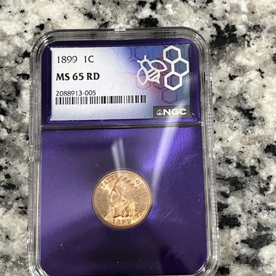1899 1C Indian Head Cent NGC MS65 RD  - Image 1 of 4
