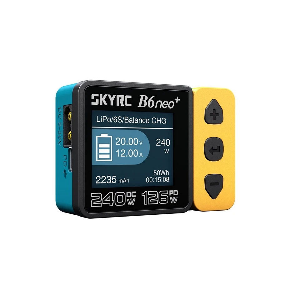 SkyRC SK100211-03 B6neo+ Ladegerät gelb/blau LiPo 1-6s 10A 200W - Bild 1 von 1