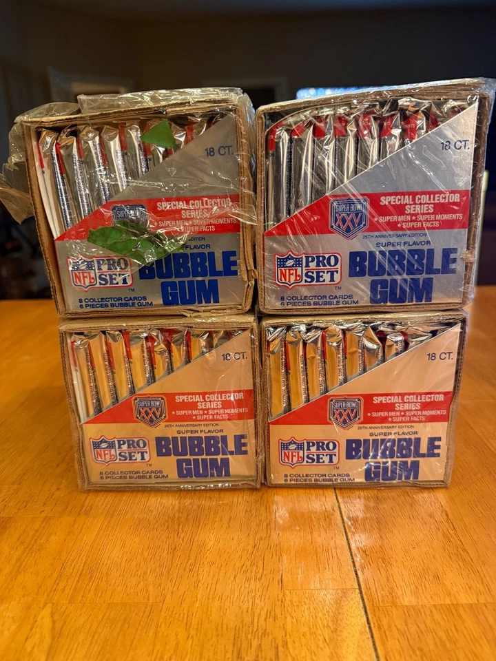 (4) 1991 Special Collector Series NFL Pro Set Superbowl XXV caixas seladas 18 quilates - Imagem 1 de 1