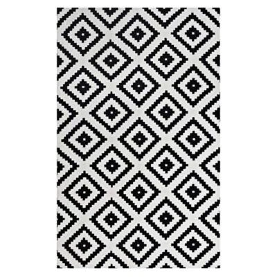 Alfombra Modway Alika Trellis 5' x 8' en blanco y negro Foto 1 de 4