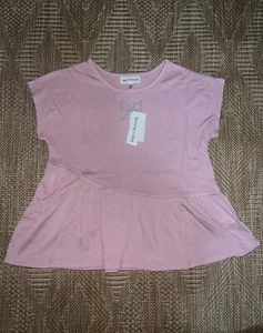 Sugar & Diamonds Girls Sparkle Peplum Top with Asymmetrical Hem,Size M 7-8,NWT - Picture 1 of 6