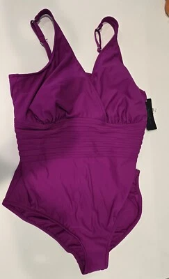 Traje de baño de una pieza con cuello en V profundo marca Aqua Green para mujer UPF 50 control abdominal Foto 1 de 2