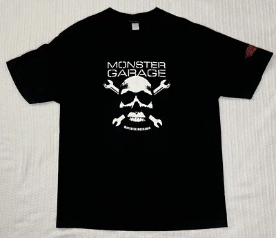 Monster Garage 2003 Vintage Discovery Shirt Maverick Mechanic XL 23” X 30” - Image 1 of 4