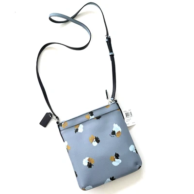 NWT Coach North South Crossbody In Field Flora Print Coated Canvas F59848 Blue - Image 1 of 4
