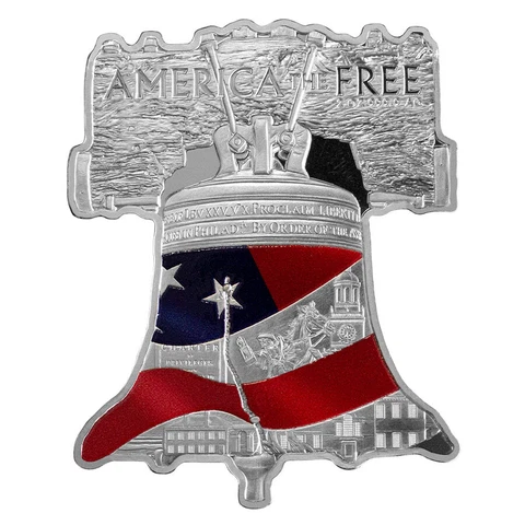 2023 Solomon Islands $5 2oz Silver America the Free Liberty Bell PL OGP Cover