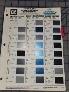 1990 GM Color Chips Sheet Brochure - Picture 1 of 1