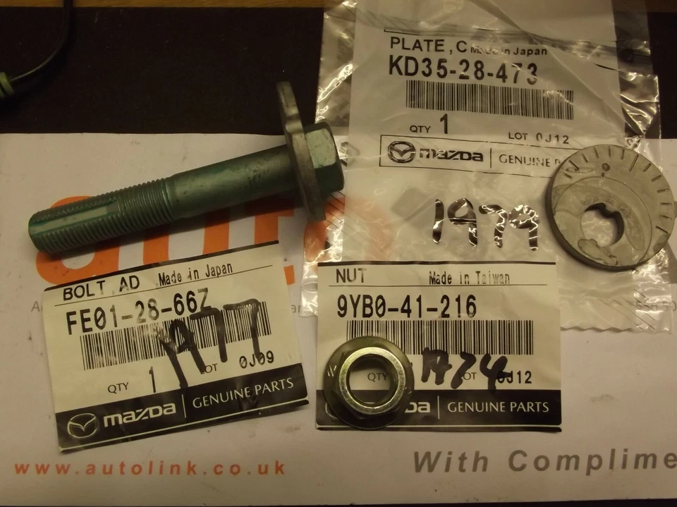 Alignment bolt set genuine Mazda MX-5 mk3 MX5 camber plate and nut rear forward - Image 1 of 1