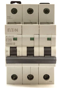 MEM MCH320 MCB 20 AMP TRIPLE POLE 3 PHASE BREAKER TYPE C 20A C20 MEMSHIELD 2 - Picture 1 of 4