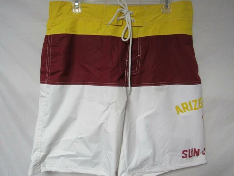 Arizona State Sun Devils Mens Size Large Screened Swim Trunks C1 329 Cover