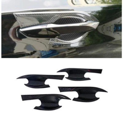 Cubierta de tazón de manija de puerta exterior de fibra de carbono 4X para Acura TLX 2015-2022 Foto 1 de 4