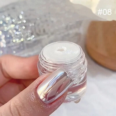 Poudre À Ongles Miroir Clair De Lune Paillettes Effet Métallique Pigments / - Immagine 1 di 4