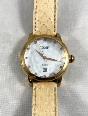 BURGI Women's  Genuine Snake Diamond Swiss Movement Watch Beveled Crystal - Image 1 of 4