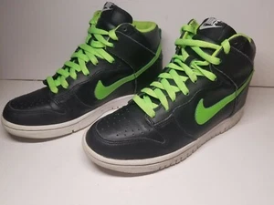 Seltene 2010 Nike Dunk High schwarz grün Neon Limette Schuhe Größe 5Y Stil: 308319-015 - Bild 1 von 10