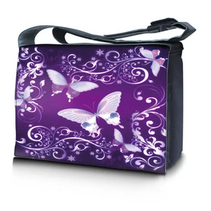 15.6" 15 Laptop Notebook Padded Compartment Shoulder Messenger Bag Butterfly N02 - Picture 1 of 1