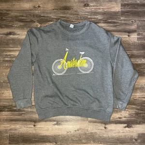 VINTAGE Logo Star Amsterdam Bicycle Mens Large Gray Crew Neck Pullover - Picture 1 of 6