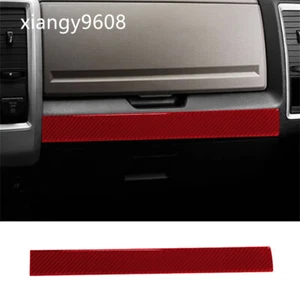 For Dodge Ram 1500 2009-2012 Car Co-pilot Dashboard Panel Cover Red Carbon Fiber - Picture 1 of 11