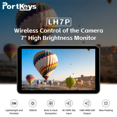Portkeys LH7P 7" 1000nit Wireless Camara Control Monitor 3D LUT Output 1920*1080 - Image 1 of 4