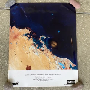 Landsat-5 Thematic Mapper Image Persian Gulf Oil Spill Saudi Arabia 1991 Hughes - Picture 1 of 8